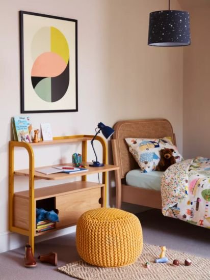 Chunky Knitted Pouffe, Mustard